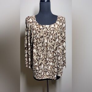 Leopard Print Scoop Neck Blouse